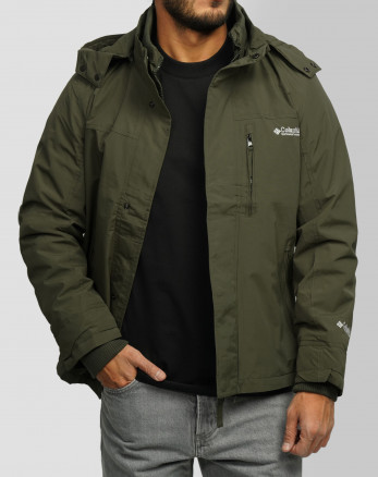 کاپشن مردانه کلاه دار سبز 24316382