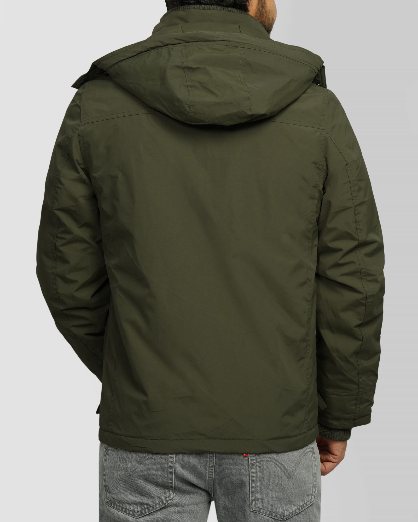 کاپشن مردانه کلاه دار سبز 24316382