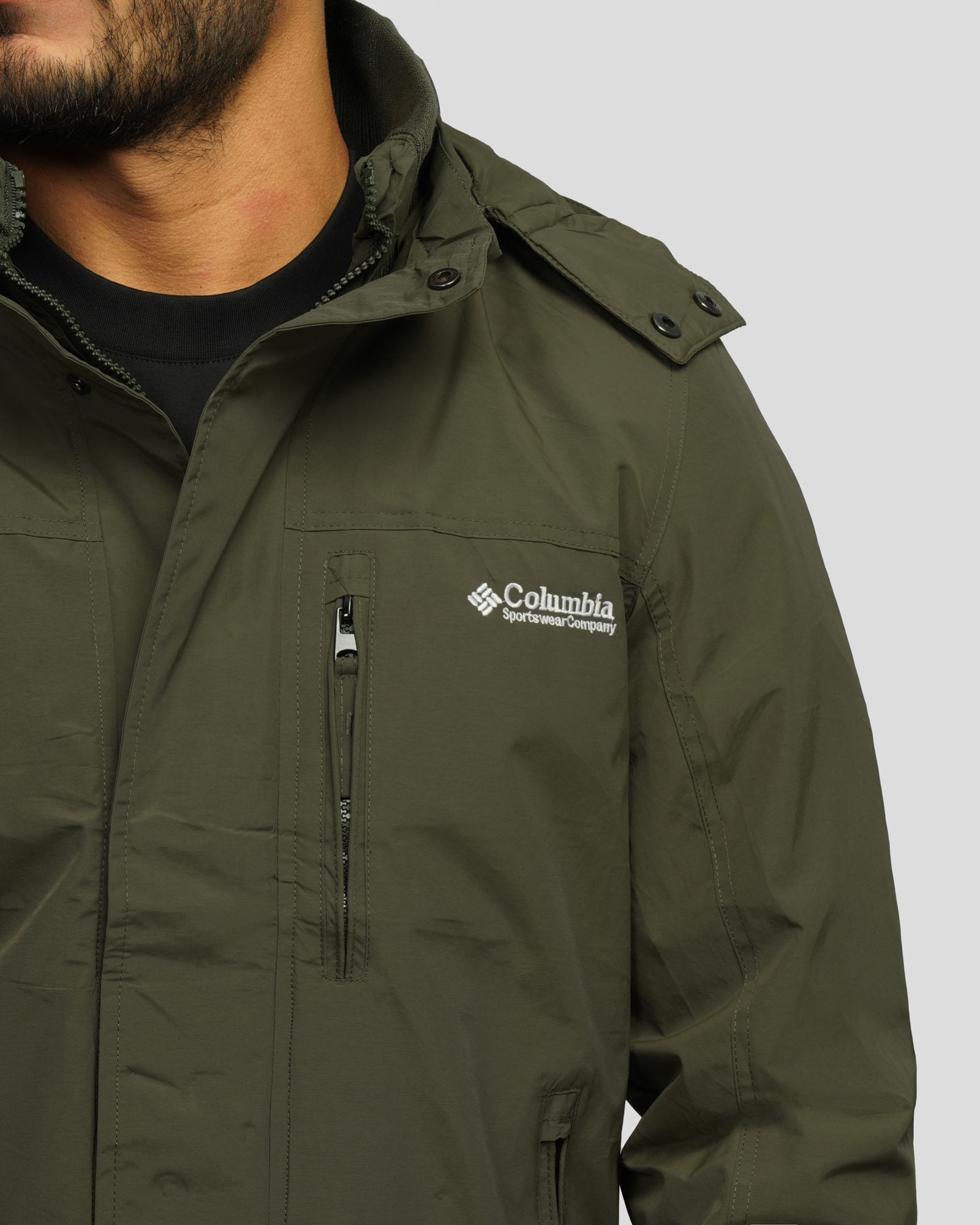 کاپشن مردانه کلاه دار سبز 24316382