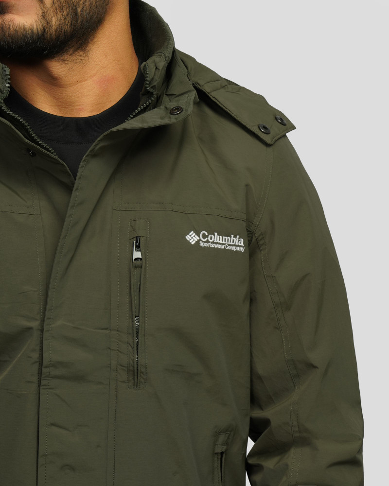 کاپشن مردانه کلاه دار سبز 24316382