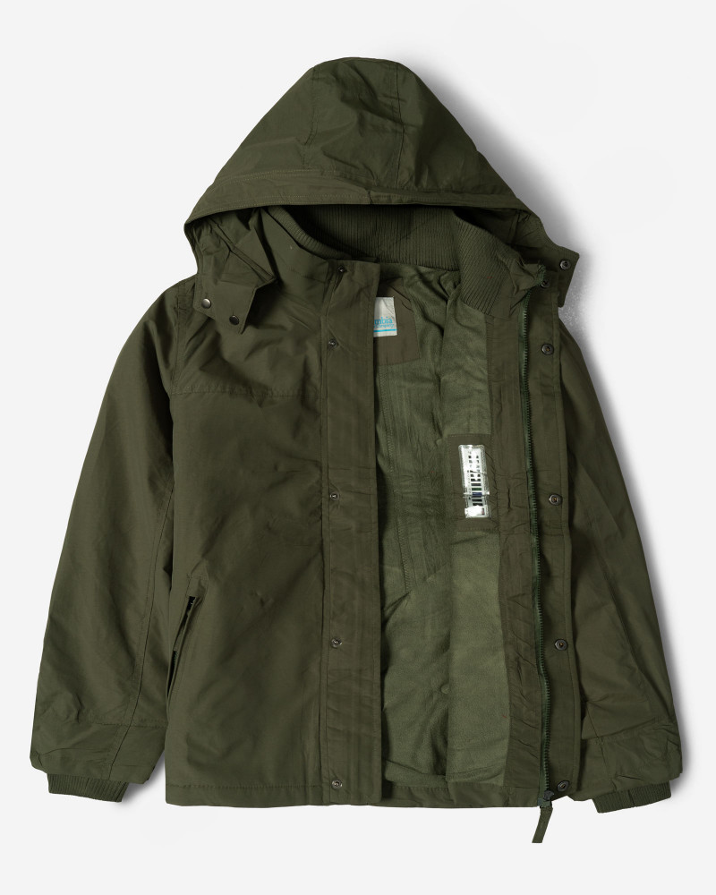 کاپشن مردانه کلاه دار سبز 24316382