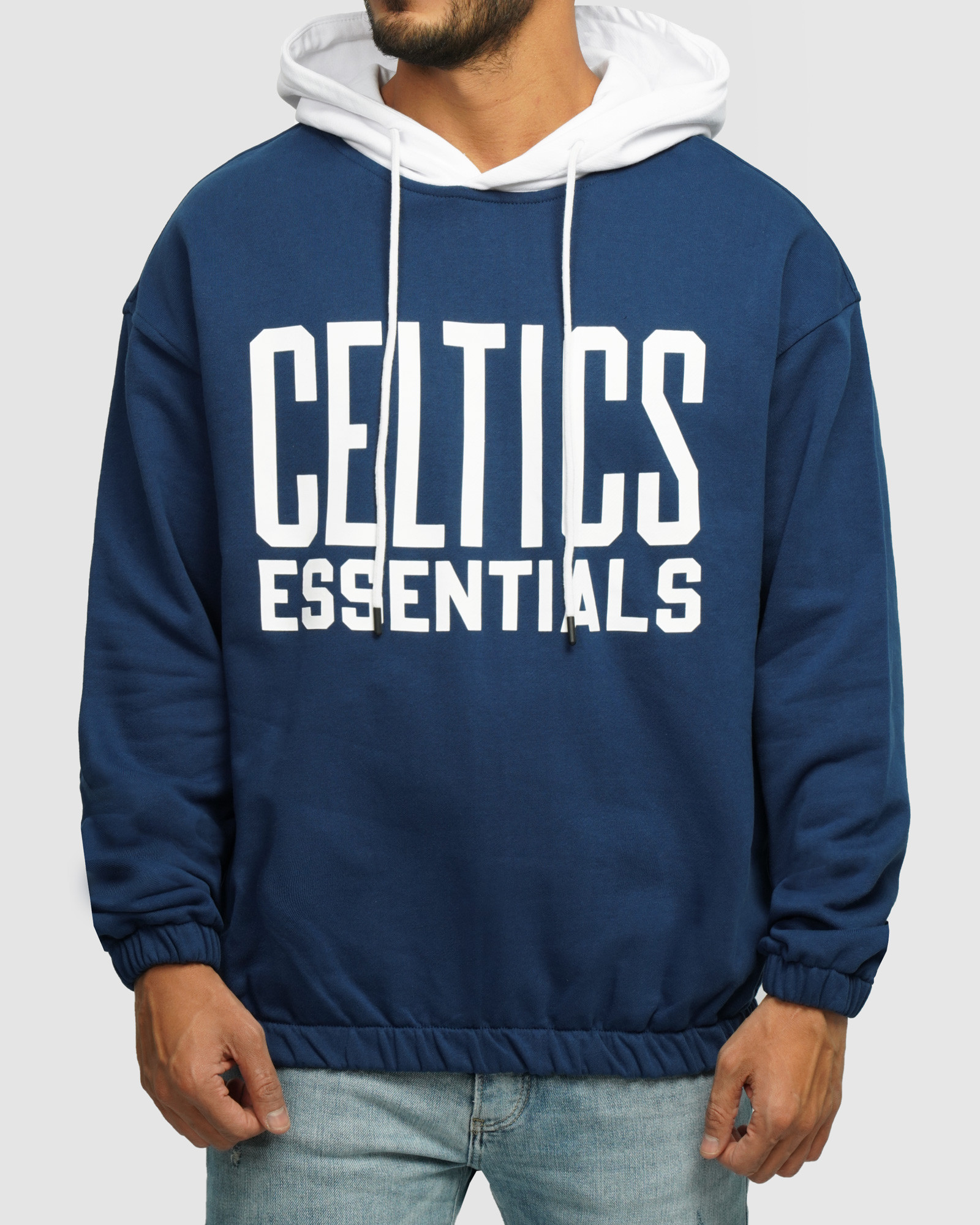 خرید و قیمت هودی کلاه دار طرح دار مردانه آبی 24371263