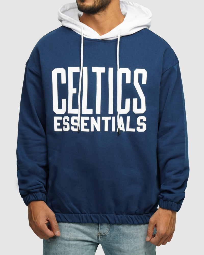 خرید و قیمت هودی کلاه دار طرح دار مردانه آبی 24371263