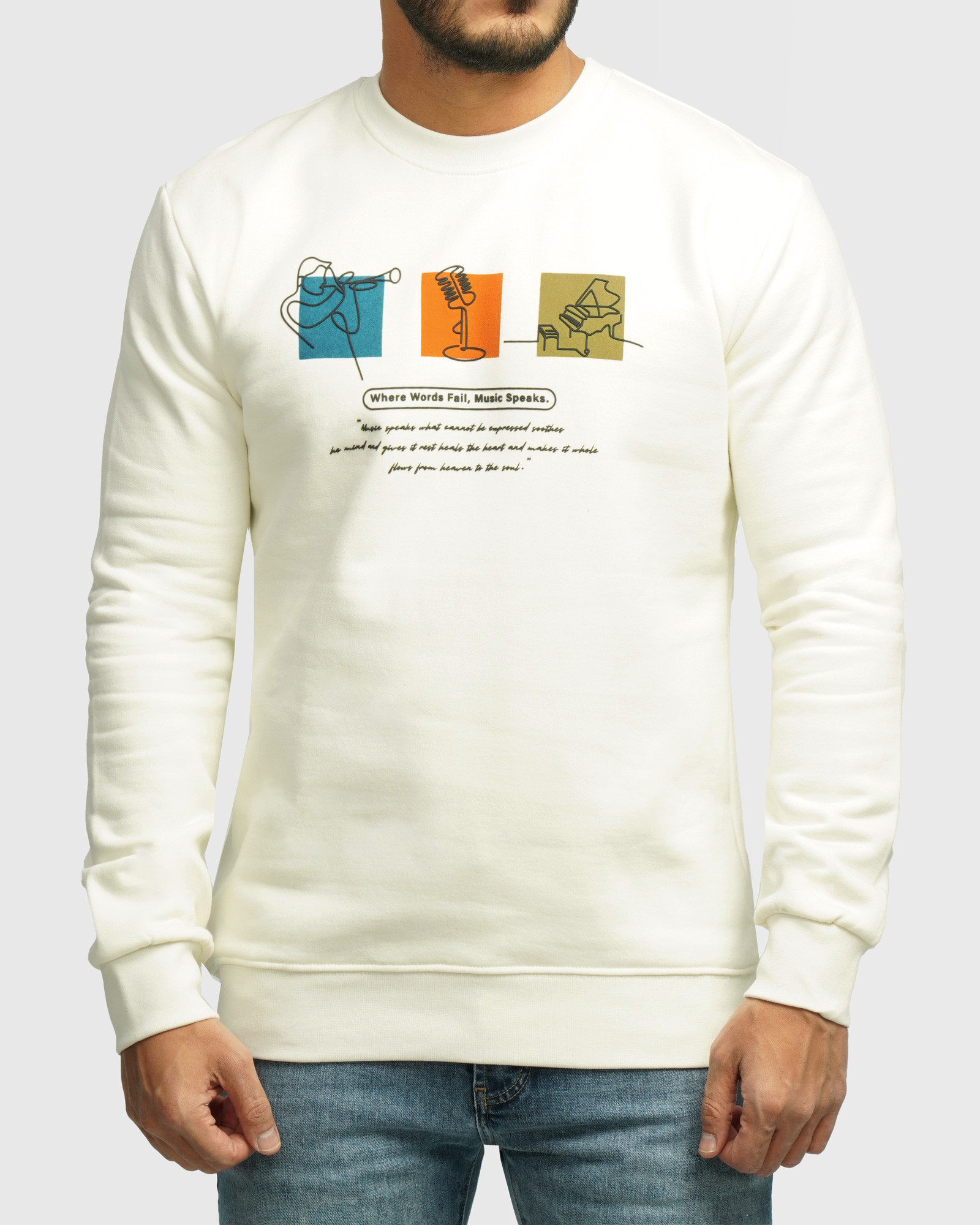 خرید و قیمت پلیور دورس یقه گرد مردانه سفید 24357247