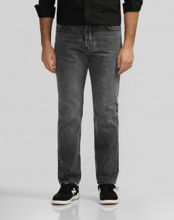 خرید و قیمت شلوار جین رگولار (Relax vintage) ساده مردانه خاکستری تیره 24312254