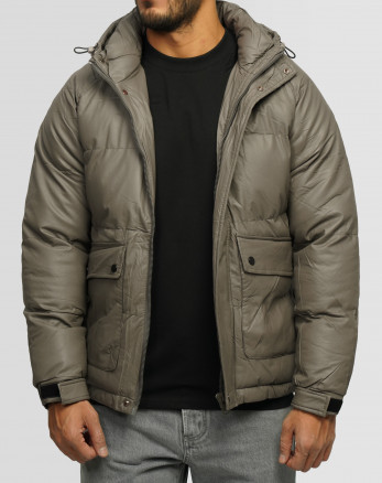 خرید و قیمت کاپشن مردانه کلاه دار خاکستری 24316378