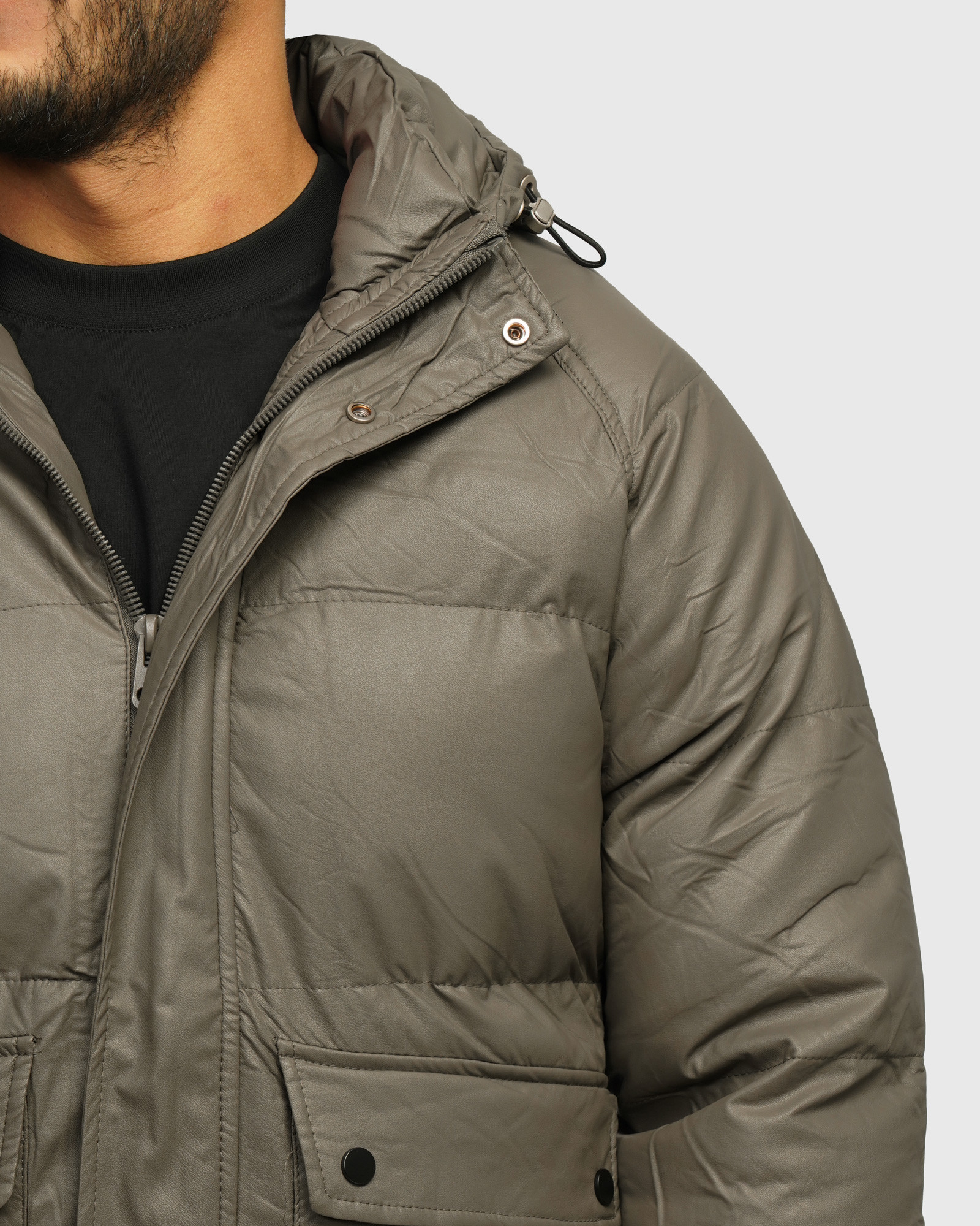 خرید و قیمت کاپشن مردانه کلاه دار خاکستری 24316378