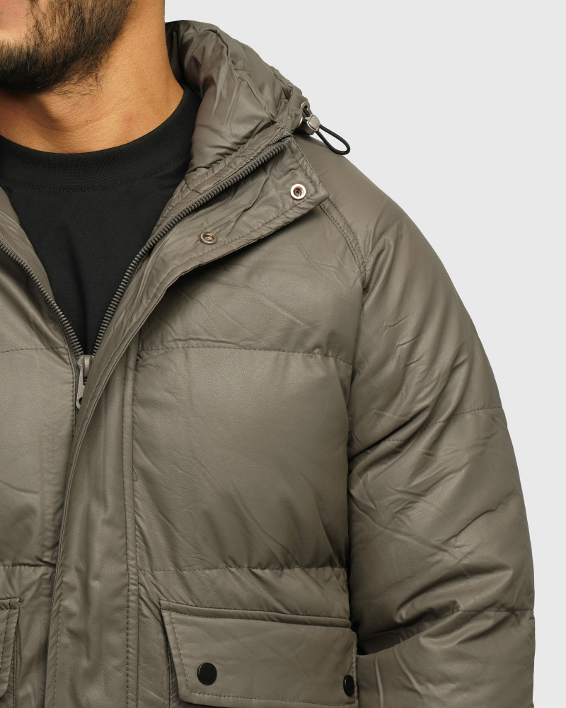 خرید و قیمت کاپشن مردانه کلاه دار خاکستری 24316378