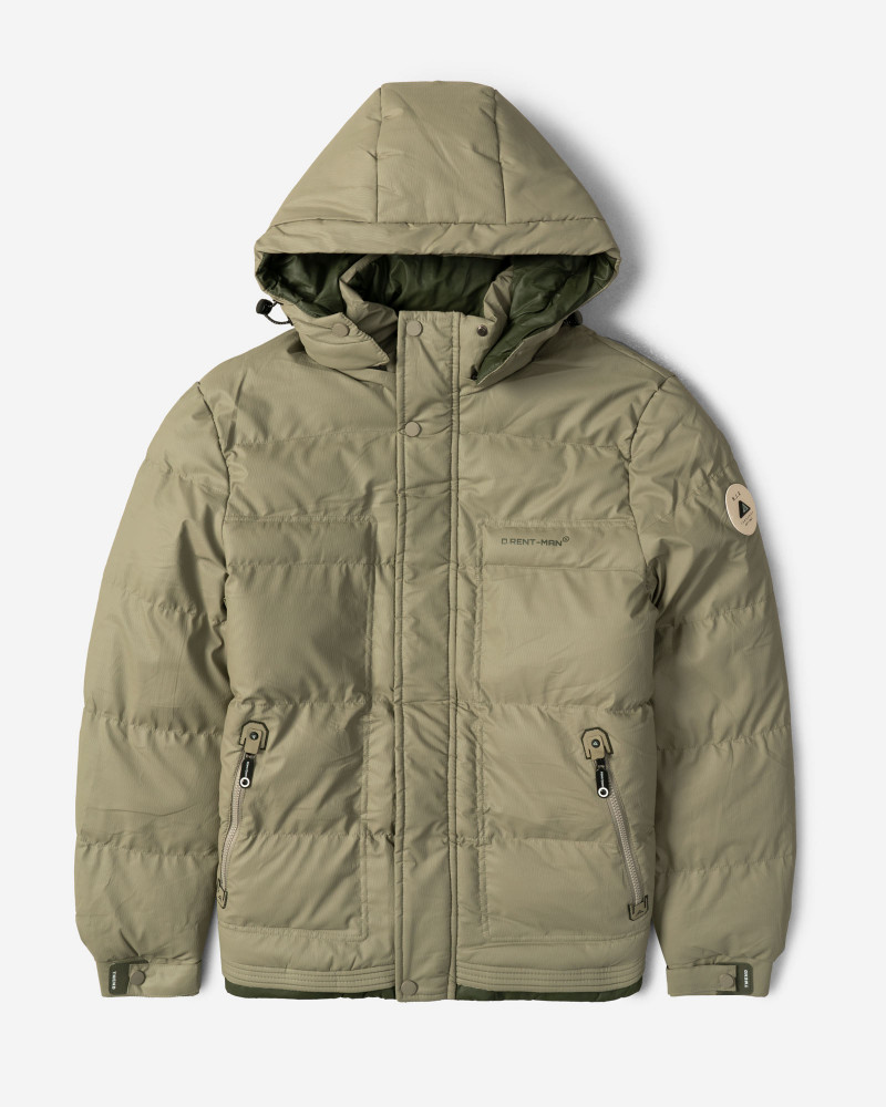 کاپشن مردانه کلاه دار سبز روشن 24316374