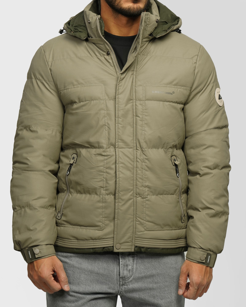 کاپشن مردانه کلاه دار سبز روشن 24316374