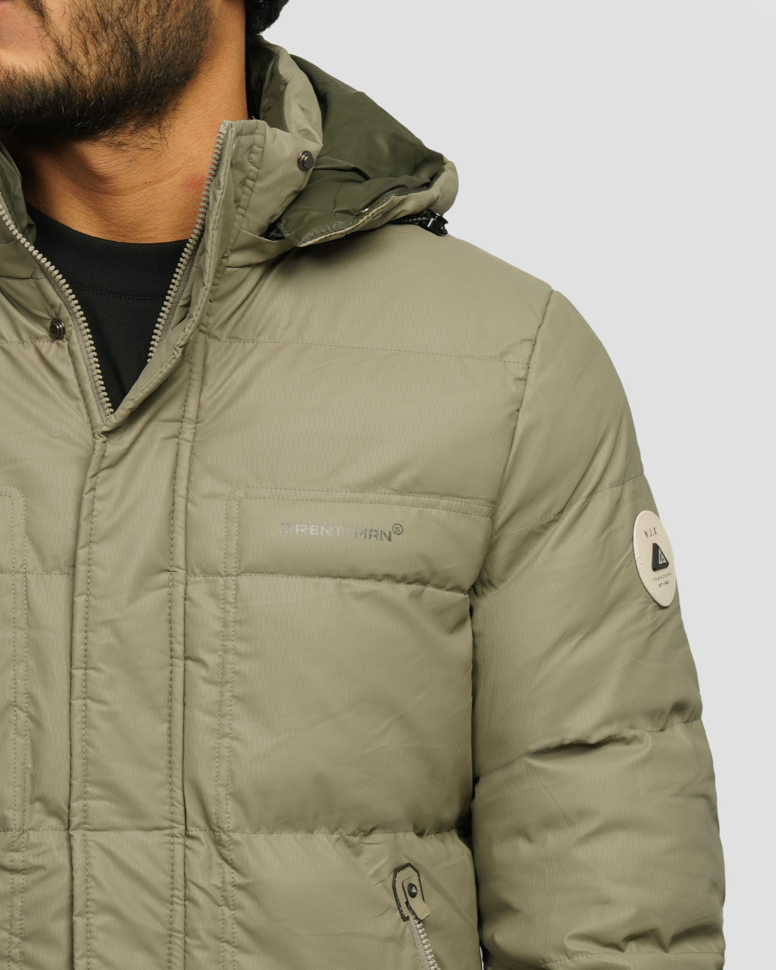 کاپشن مردانه کلاه دار سبز روشن 24316374