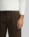 شلوار کتان کمرکش مردانه قهوه ای 23315181