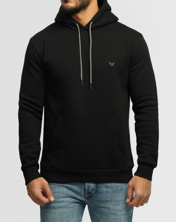 خرید و قیمت هودی کلاه دار ساده مشکی 24371255