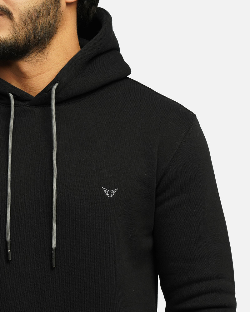 خرید و قیمت هودی کلاه دار ساده مشکی 24371255