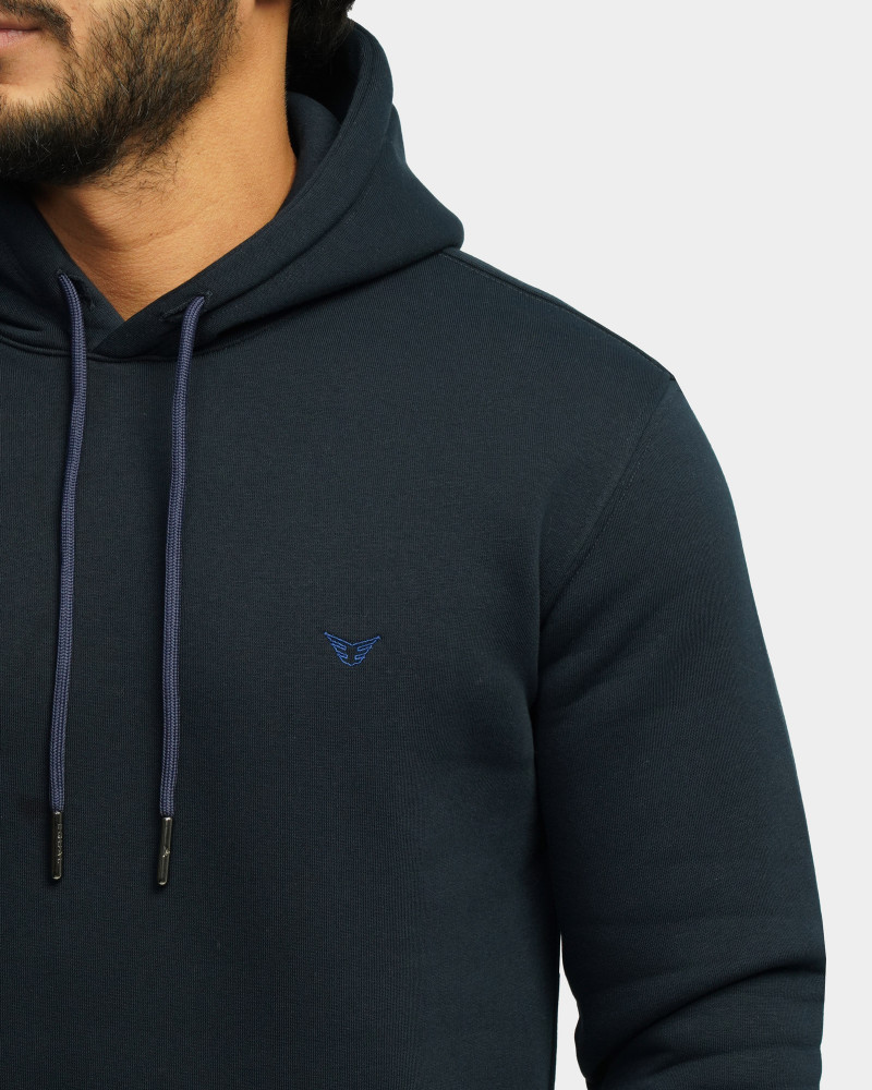 خرید و قیمت هودی کلاه دار ساده سرمه ای 24371255