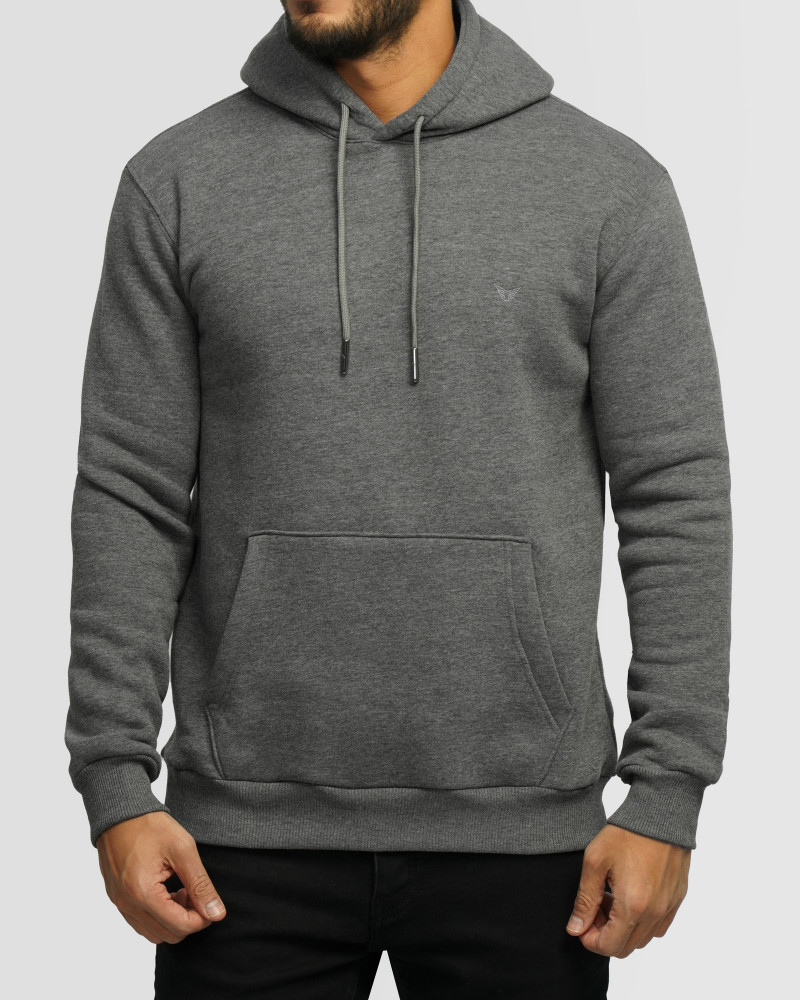 خرید و قیمت هودی کلاه دار ساده ذغالی 24371255