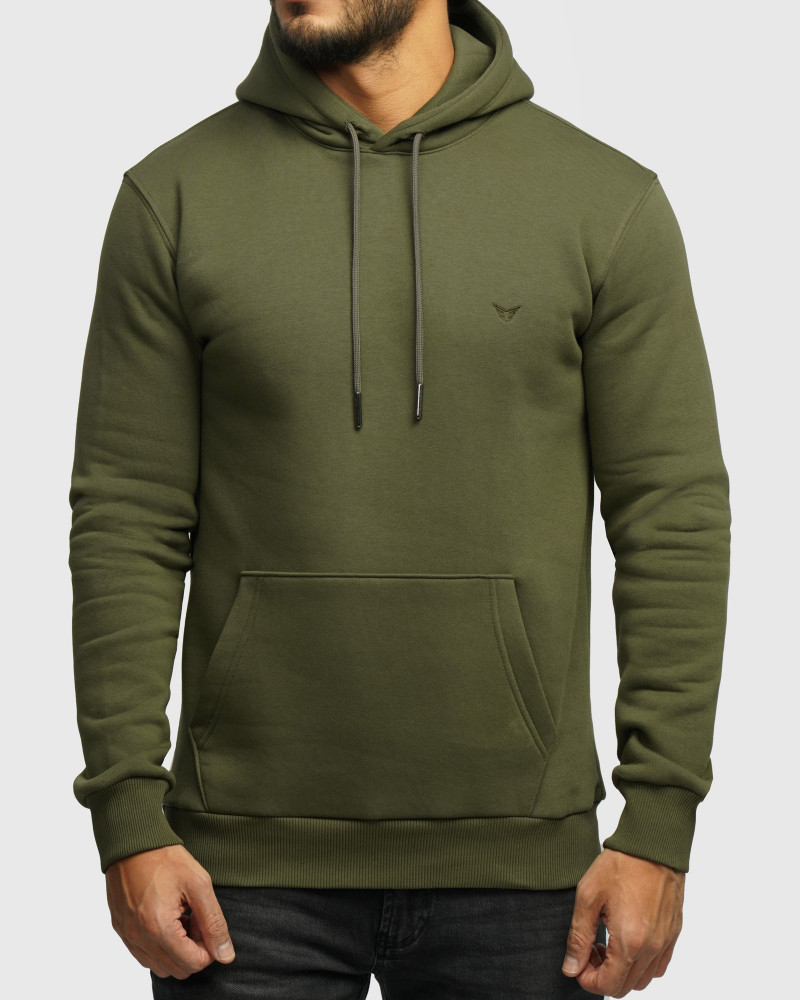 خرید و قیمت هودی کلاه دار ساده سبز تیره 24371255