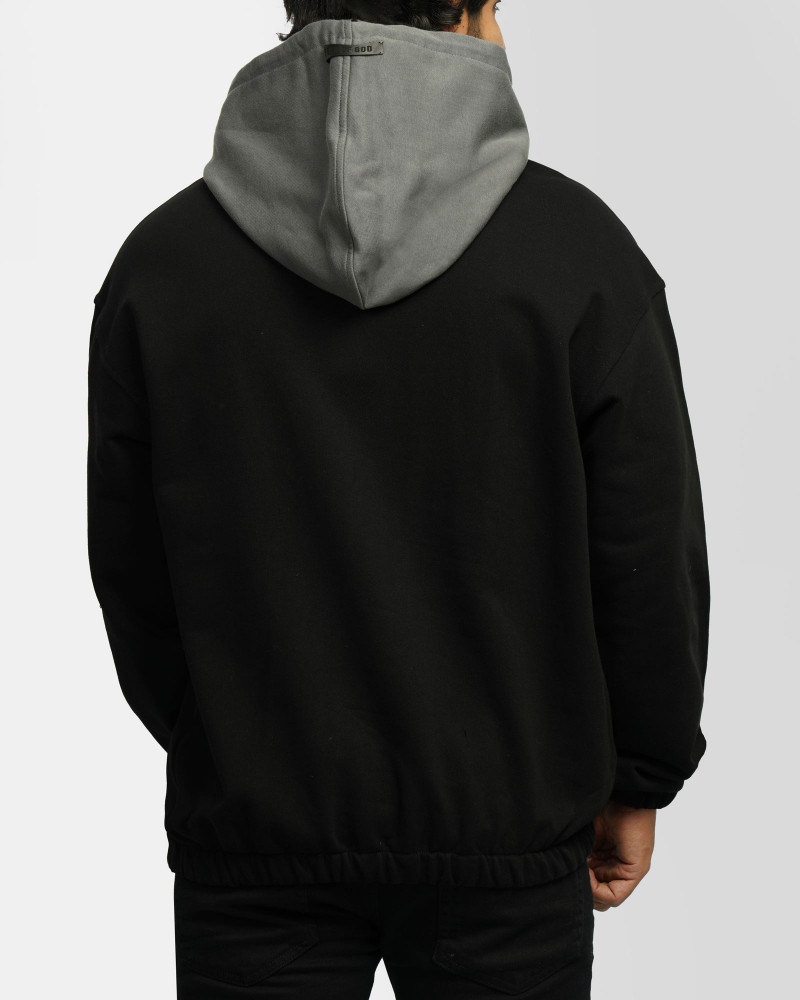 هودی کلاه دار طرح دار مردانه مشکی 24371263