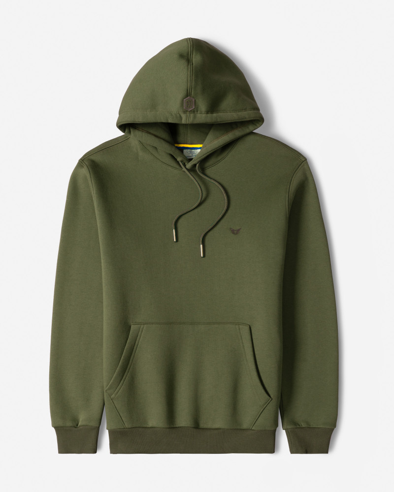 خرید و قیمت هودی کلاه دار ساده سبز تیره 24371255