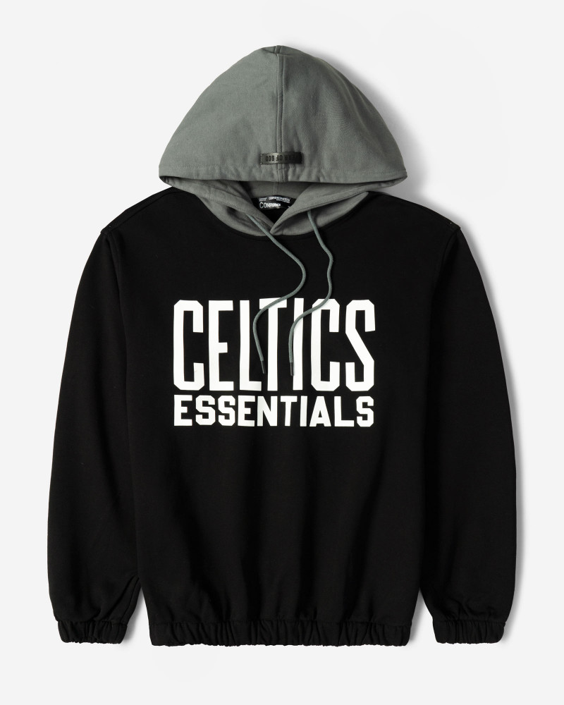 هودی کلاه دار طرح دار مردانه مشکی 24371263