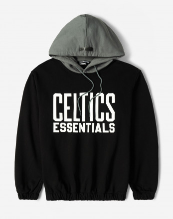 هودی کلاه دار طرح دار مردانه مشکی 24371263