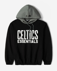 هودی کلاه دار طرح دار مردانه مشکی 24371263