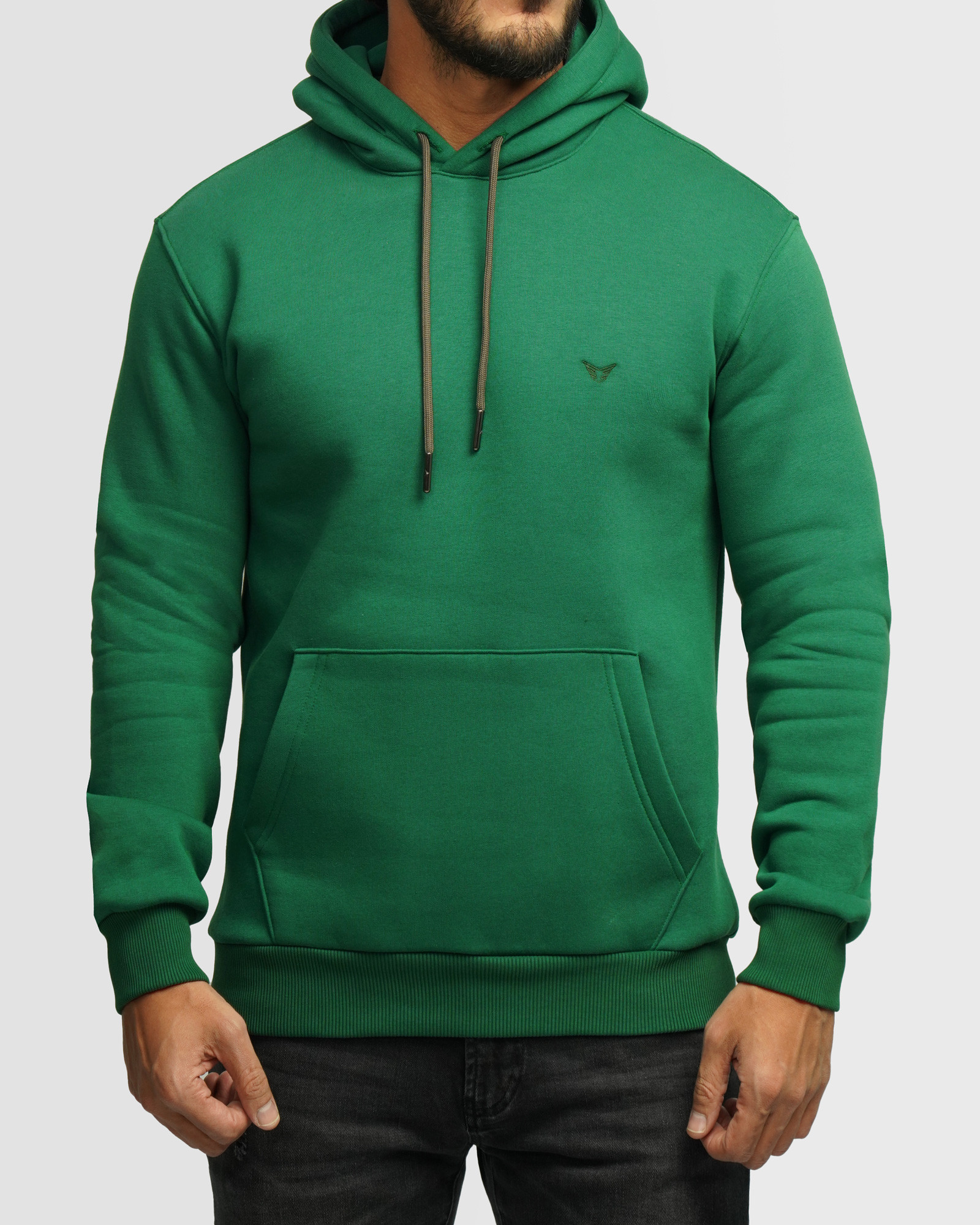 خرید و قیمت هودی کلاه دار ساده سبز 24371255