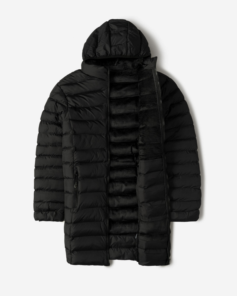 کاپشن مردانه کلاه دار بلند مشکی 24316385