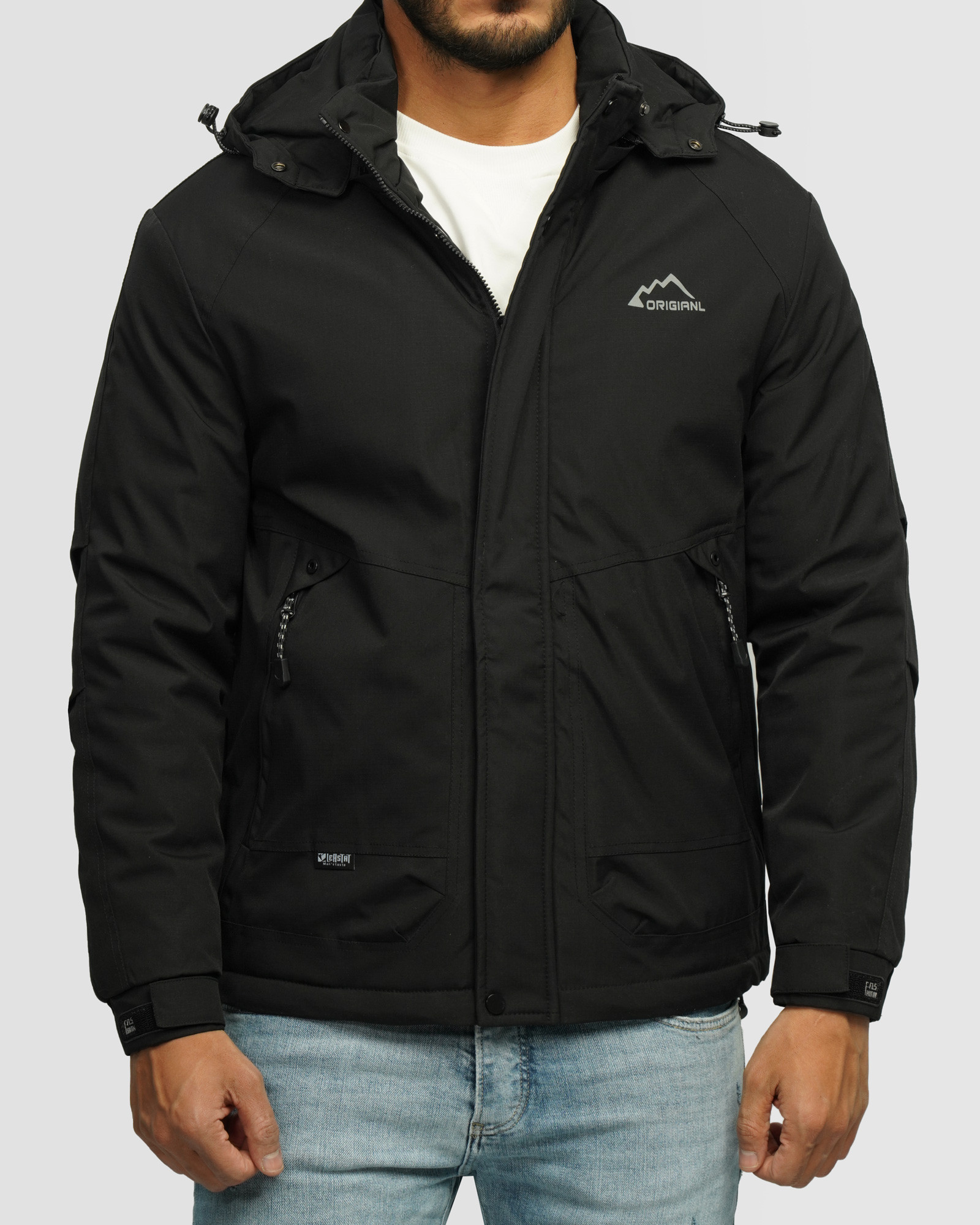 خرید و قیمت کاپشن مردانه کلاه دار مشکی 24316379