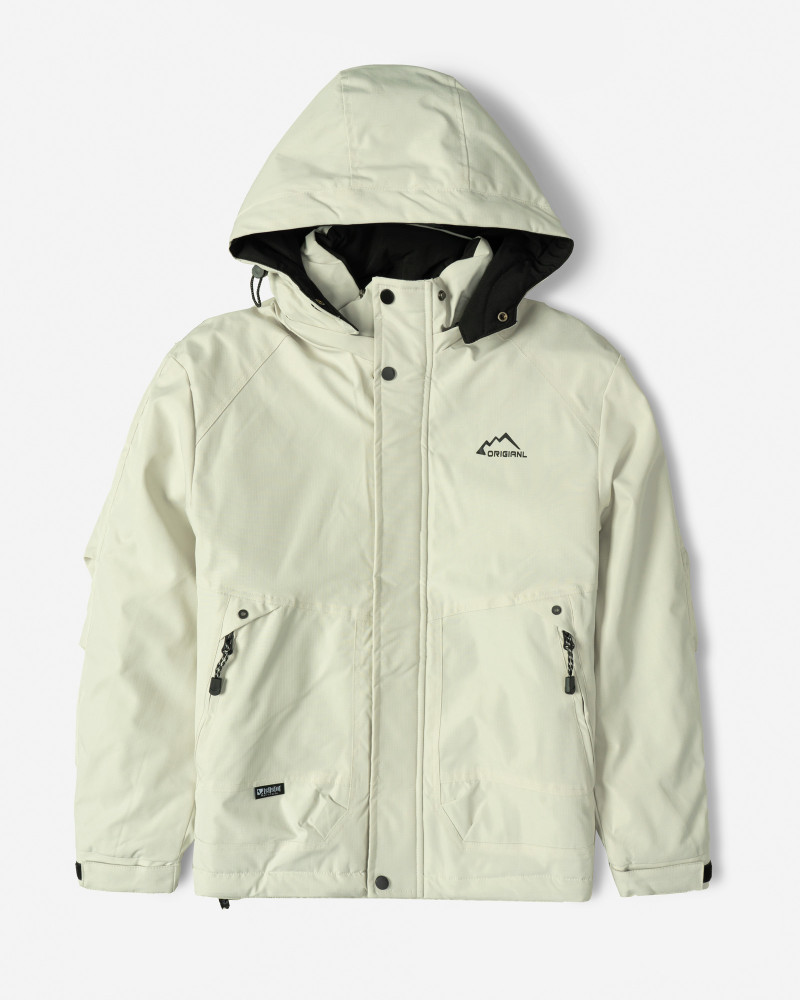 خرید و قیمت کاپشن مردانه کلاه دار طوسی روشن 24316379