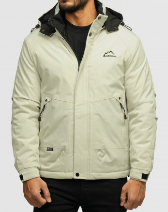 خرید و قیمت کاپشن مردانه کلاه دار طوسی روشن 24316379