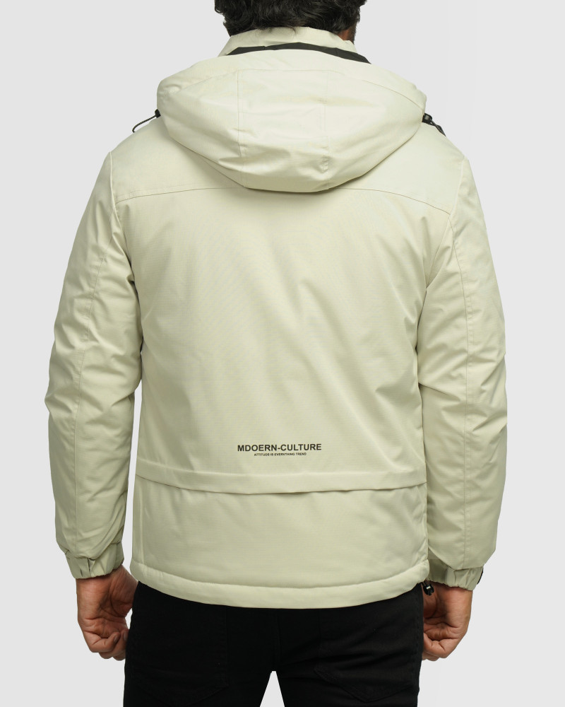 خرید و قیمت کاپشن مردانه کلاه دار طوسی روشن 24316379