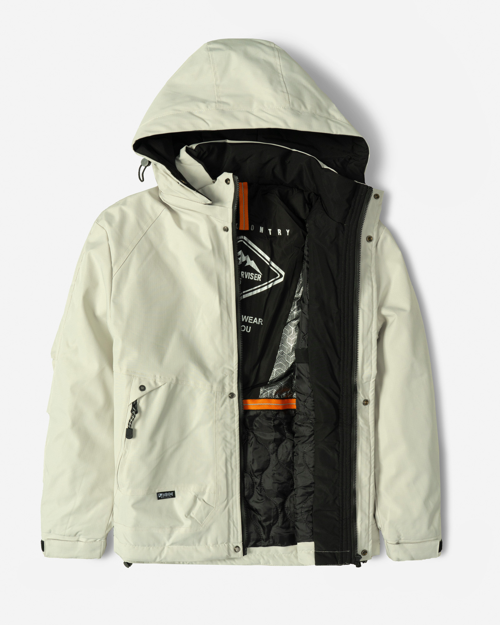 خرید و قیمت کاپشن مردانه کلاه دار طوسی روشن 24316379