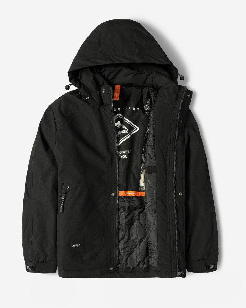 خرید و قیمت کاپشن مردانه کلاه دار مشکی 24316379