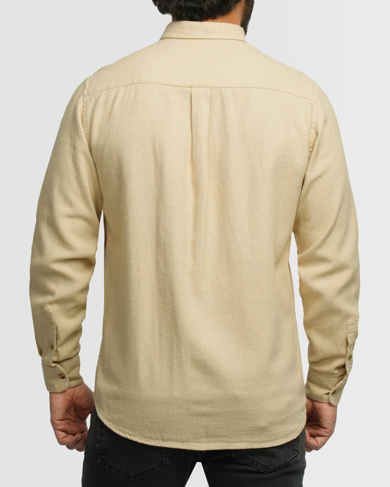 خرید و قیمت پیراهن نیمه ضخیم ساده مردانه کرم 24368167