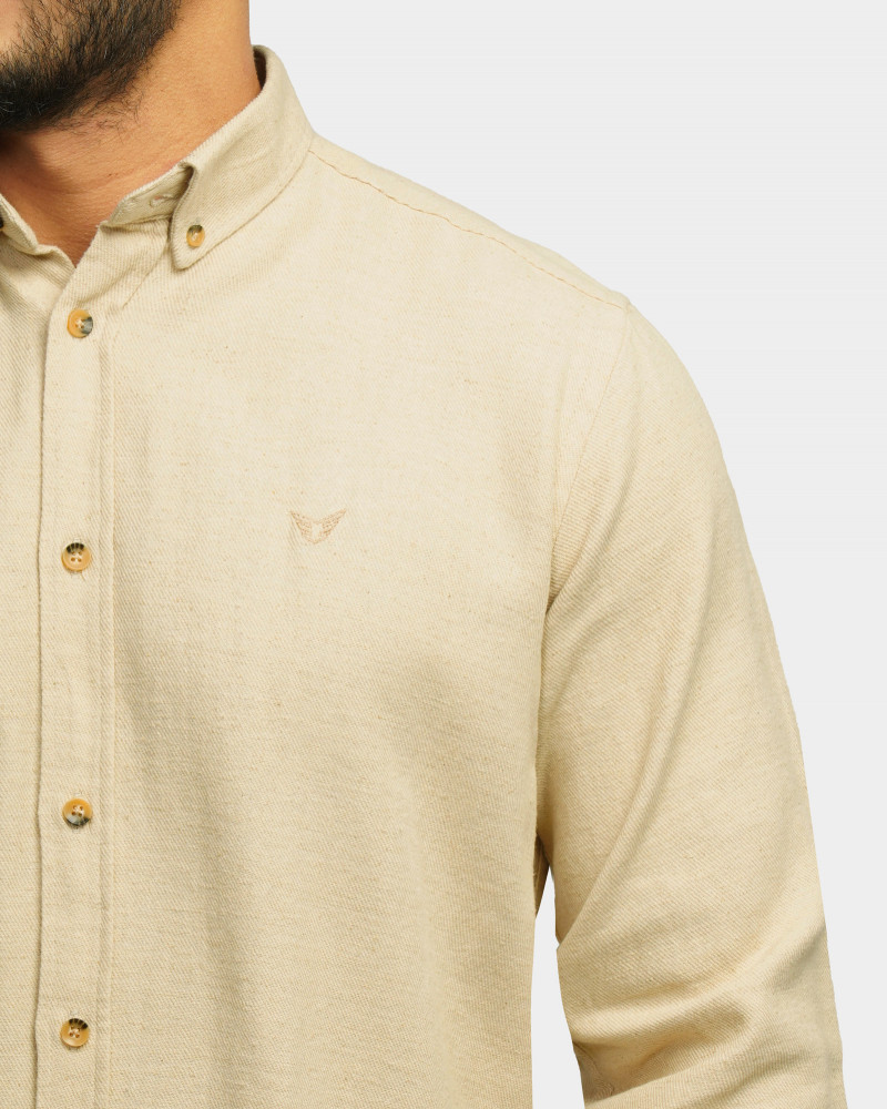 خرید و قیمت پیراهن نیمه ضخیم ساده مردانه کرم 24368167