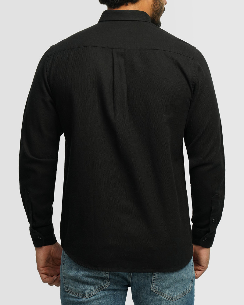 خرید و قیمت پیراهن نیمه ضخیم ساده مردانه مشکی 24368167