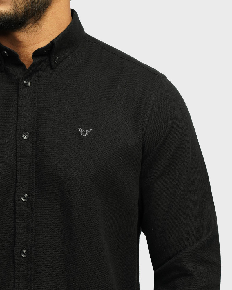 خرید و قیمت پیراهن نیمه ضخیم ساده مردانه مشکی 24368167