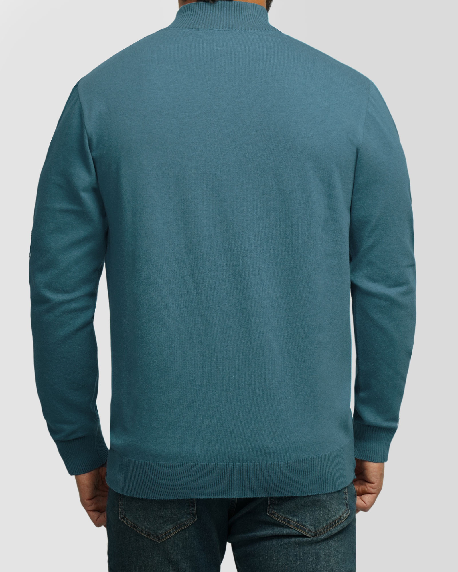 خرید و قیمت پلیور بافت یقه 5 سانت ساده مردانه آبی فیروزه ای 22250101