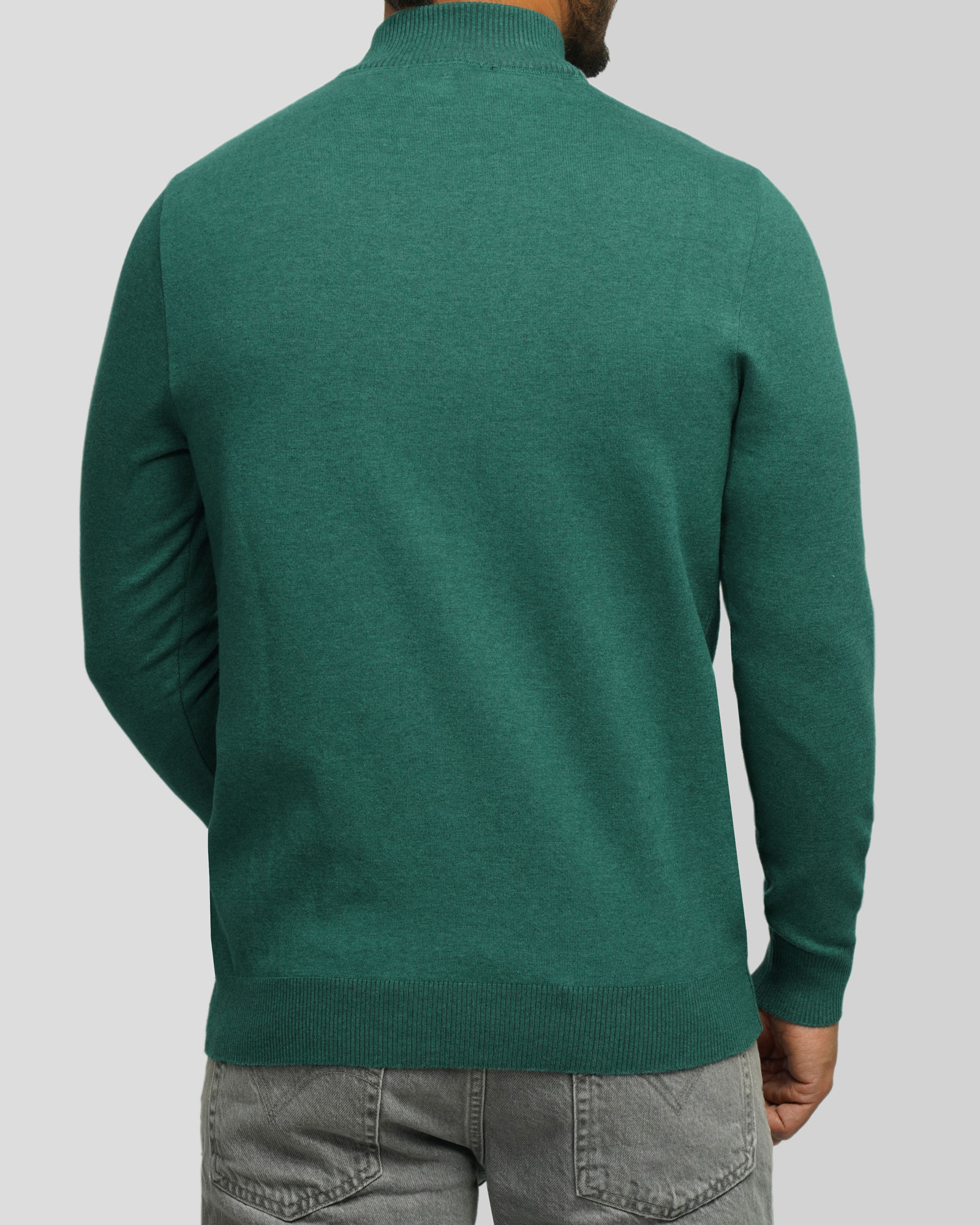 خرید و قیمت پلیور بافت یقه 5 سانت ساده مردانه سبز یشمی 22250101