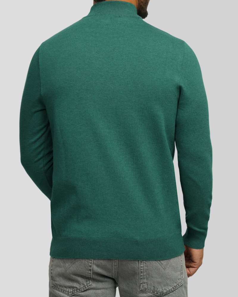خرید و قیمت پلیور بافت یقه 5 سانت ساده مردانه سبز یشمی 22250101