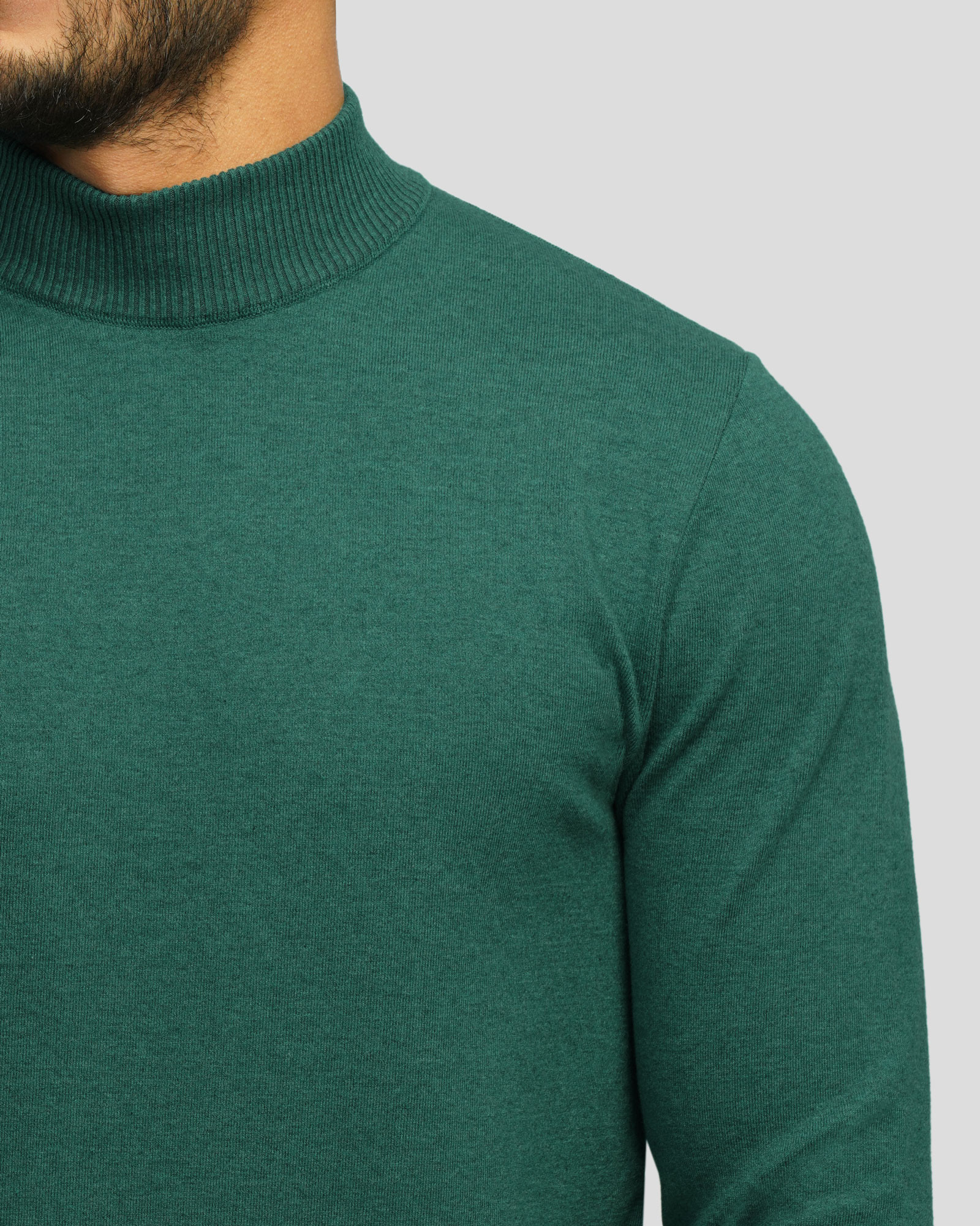 خرید و قیمت پلیور بافت یقه 5 سانت ساده مردانه سبز یشمی 22250101