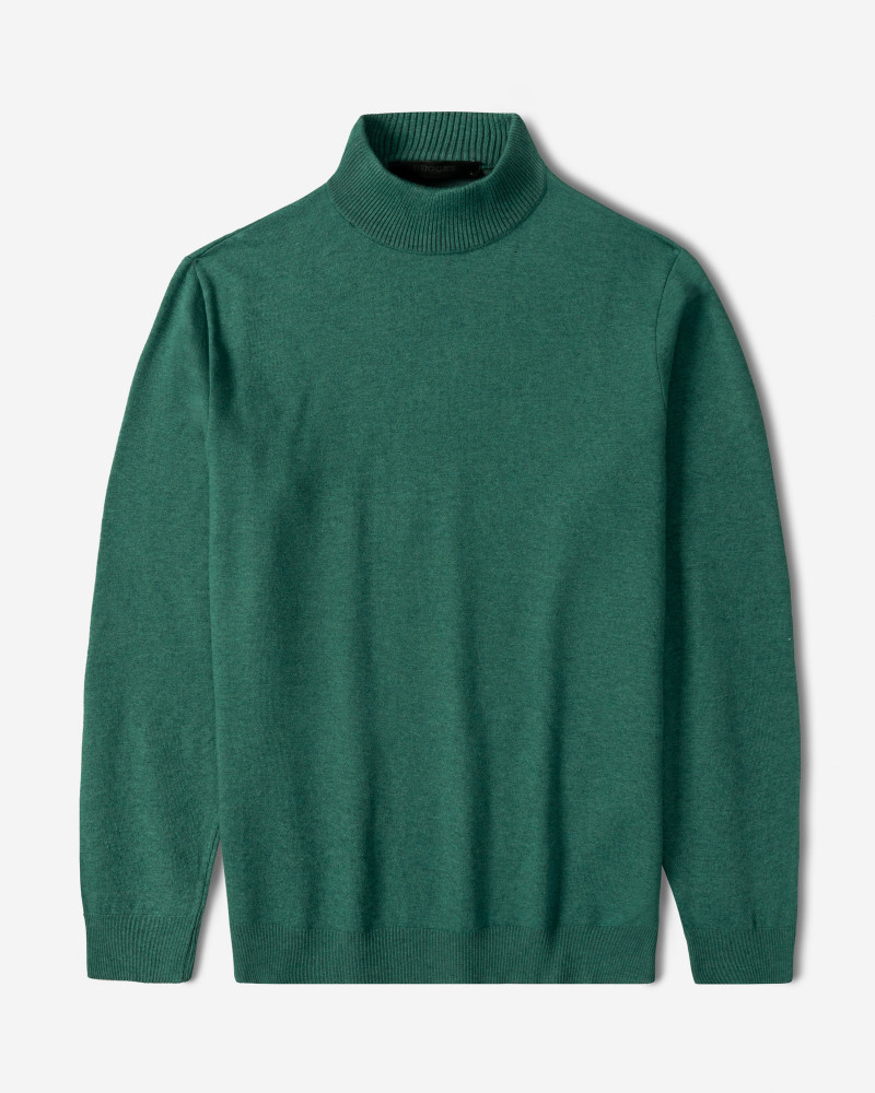 خرید و قیمت پلیور بافت یقه 5 سانت ساده مردانه سبز یشمی 22250101