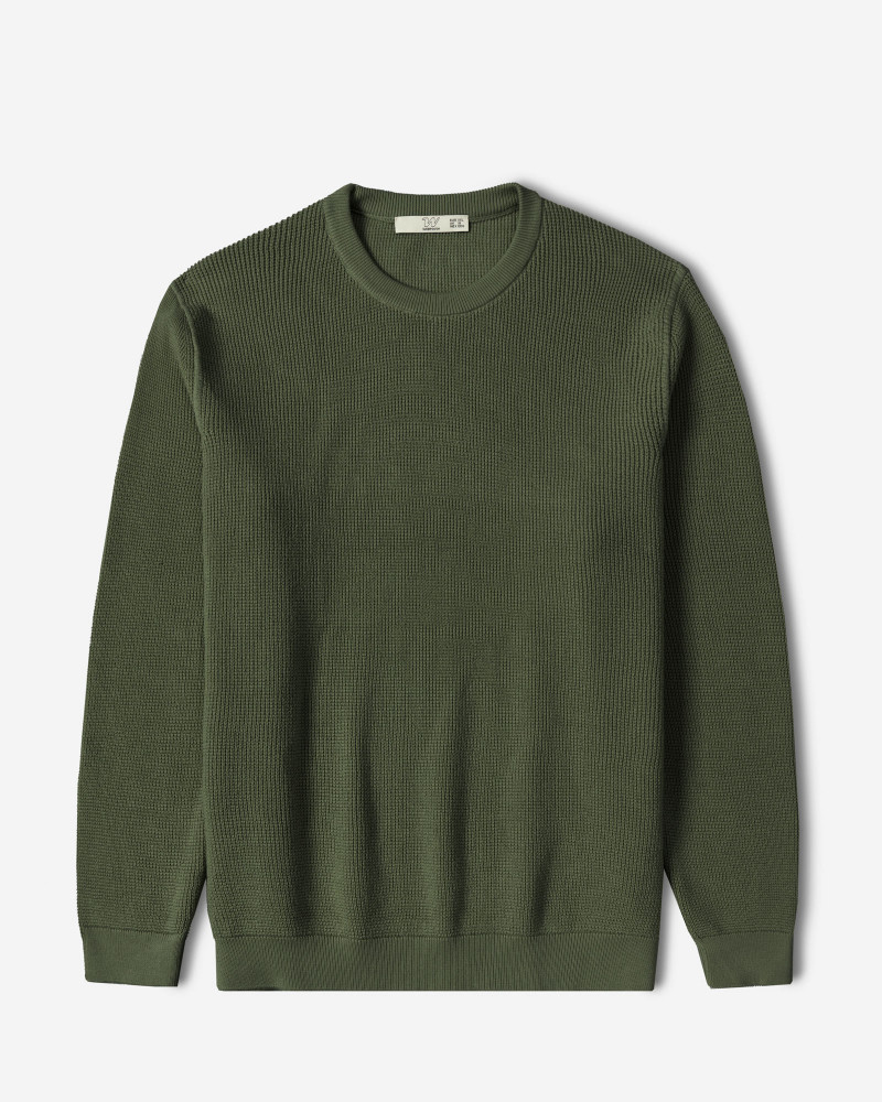 پلیور بافت یقه گرد مردانه سبز 24342175