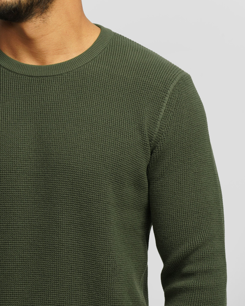 پلیور بافت یقه گرد مردانه سبز 24342175