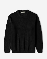 پلیور بافت یقه گرد مردانه مشکی 24342175