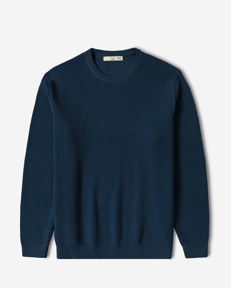 پلیور بافت یقه گرد مردانه آبی 24342175