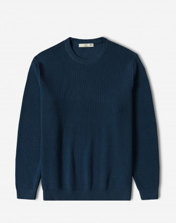 پلیور بافت یقه گرد مردانه آبی 24342175