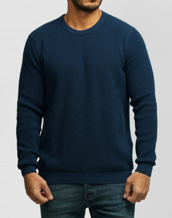 پلیور بافت یقه گرد مردانه آبی 24342175