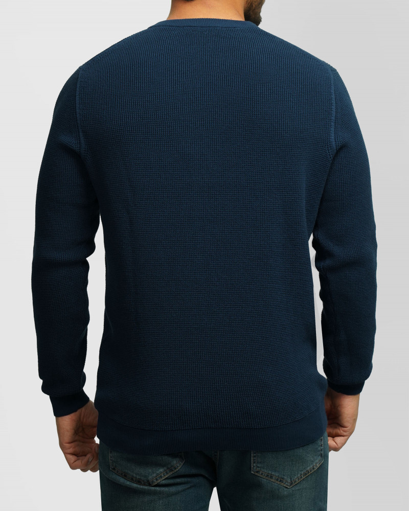 پلیور بافت یقه گرد مردانه آبی 24342175